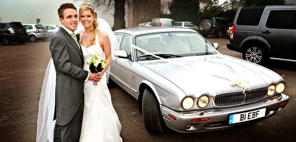 Stretched Daimler for hire as a wedding car